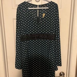 Suzanne Betro Forest Green Polkadot Dress